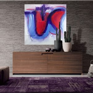 quadri astratti colorati c137 300x300 - quadro su tela astratto con cornice oro 120x70