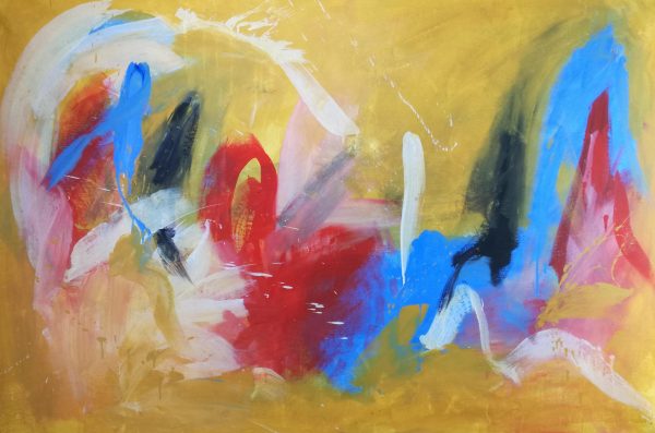 dipinto giallo dipinto a mano 120x80+dipinto geometrico 150x120 - immagine 2