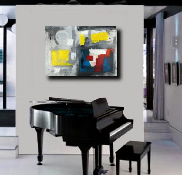 quadro grande astratto su tela 120x80 per arredamento moderno cucina soggiorno - immagine 4