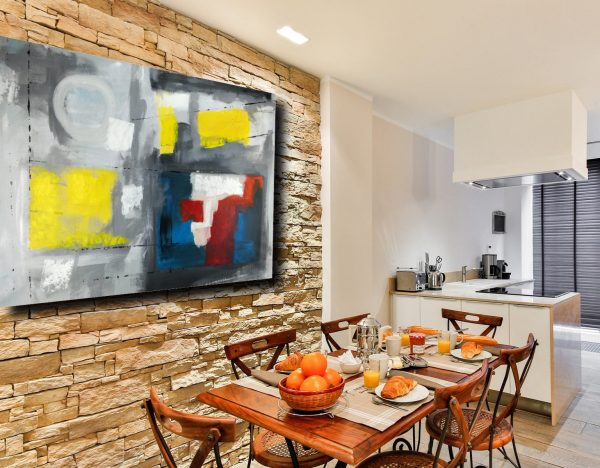 quadro grande astratto su tela 120x80 per arredamento moderno cucina soggiorno - immagine 2