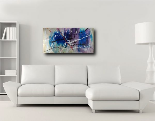 quadri  astratti per soggiorno moderno su tela 120x60 - immagine 4