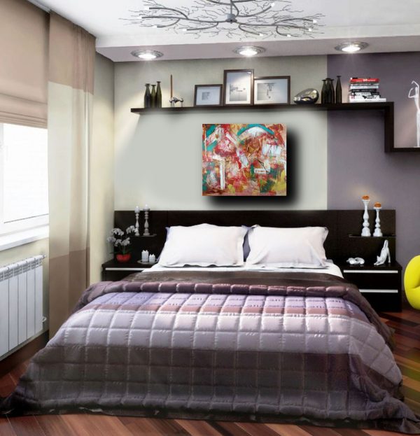 quadri  astratti per soggiorno su tela 100x80 - immagine 5