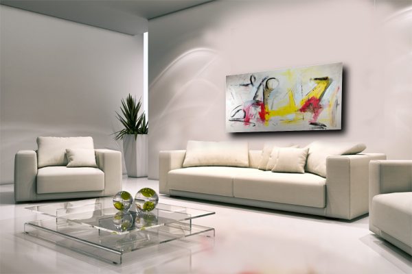 quadri x soggiorno  astratti su tela 150x80 - immagine 3