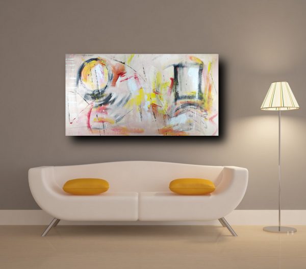 quadri per soggiorno  astratti su tela 150x80 - immagine 4
