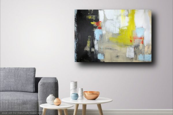 quadro grande astratto su tela 120x80 per arredamento soggiorno - immagine 4