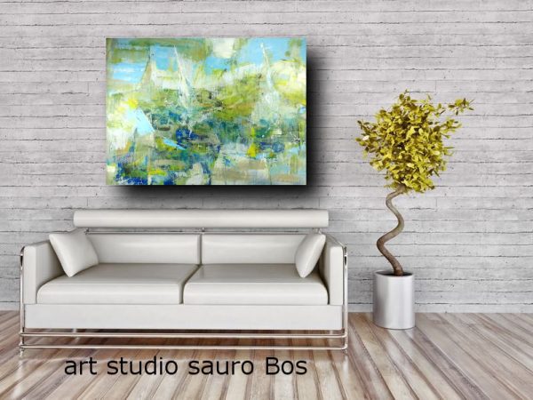 quadro grande astratto su tela 120x80 per arredamento soggiorno - immagine 4