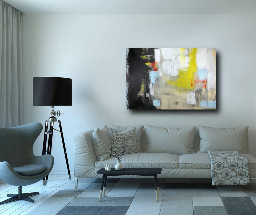 quadri astratti moderni c263 1024x858 - Large abstract painting on canvas 120x80 for living room décor