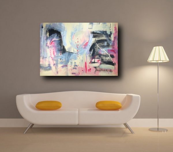 quadro grande astratto su tela 120x80 per arredamento moderno - immagine 3