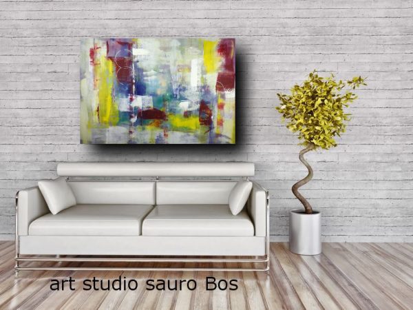 quadro grande astratto su tela 120x80 per arredamento - immagine 4