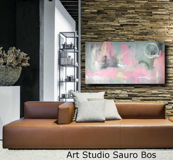 paesaggio astratto  su tela 150x80 su tela - immagine 3