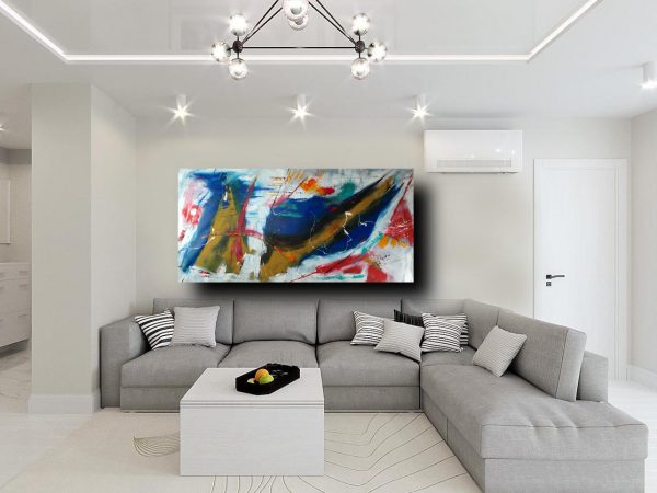 quadri grandi astratti su tela 200x100 geometrico - immagine 4