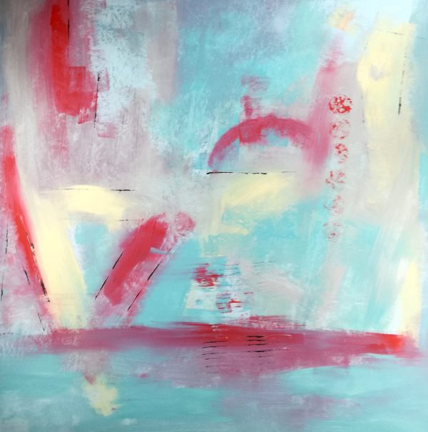 astratto dipinto a mano su tela 100x100 - immagine 2
