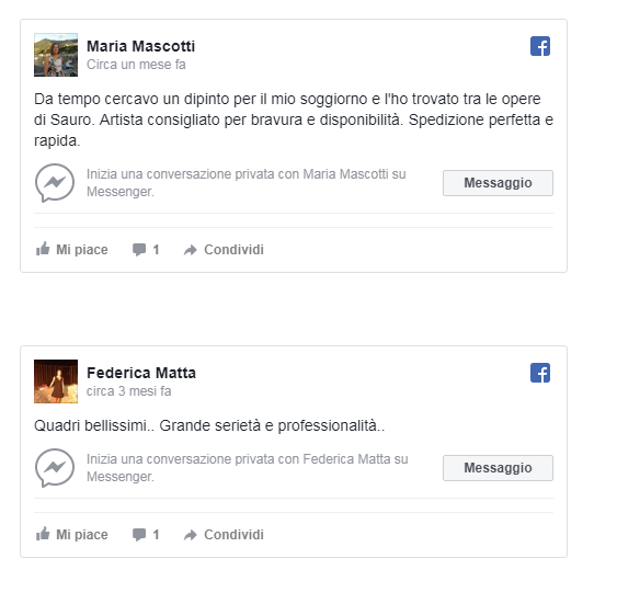 reviev facebook - pagina offerta 50% di sconto