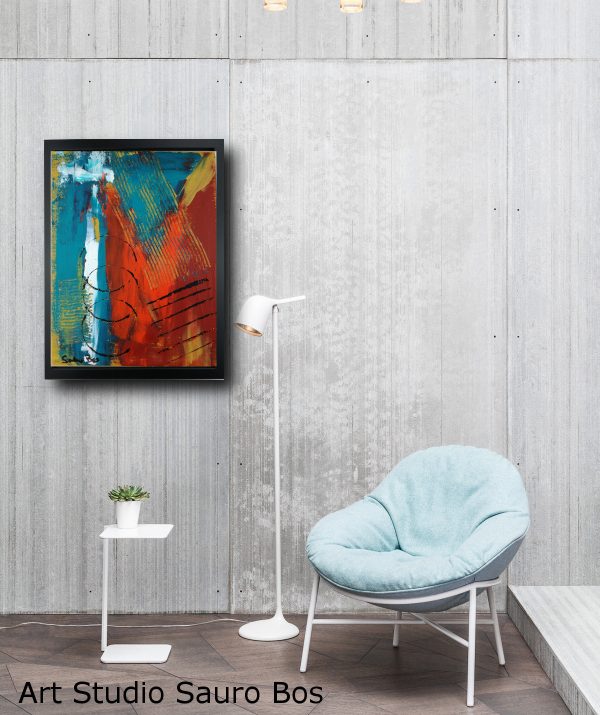quadro su tela astratto 30x40 con cornice za010 - immagine 4