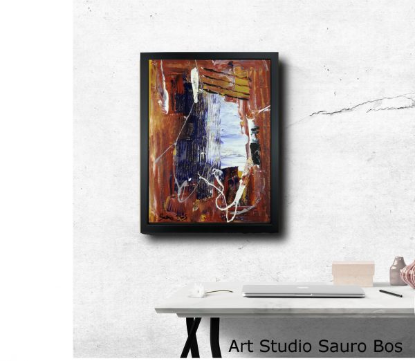 quadro su tela astratto 30x40 con cornice za018 - immagine 3