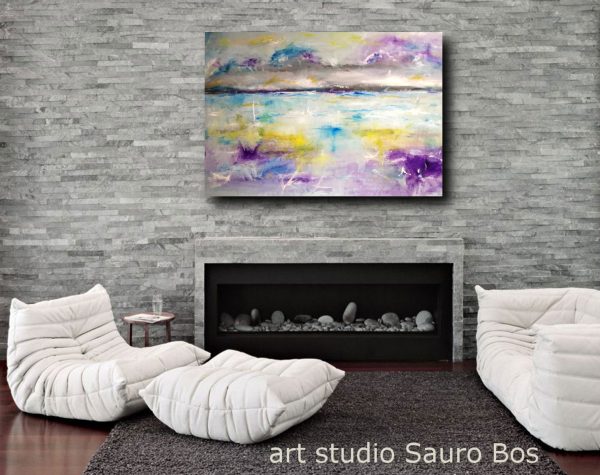 dipinto su tela paesaggio 120x80 moderno - immagine 2