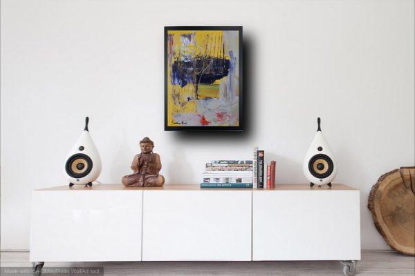 quadro su tela astratto 30x40 con cornice za012 - immagine 3