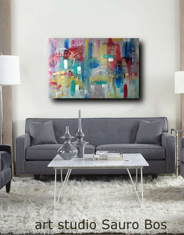 quadro astratto 120x80 per arredamento moderno - immagine 3