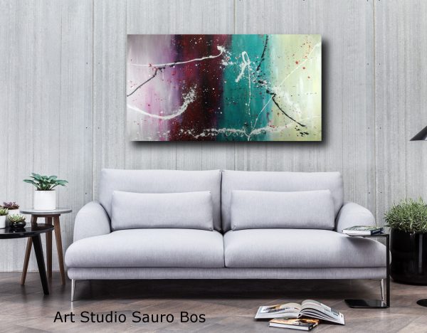 dipinto a mano astratto contemporaneo 150x80 - immagine 2