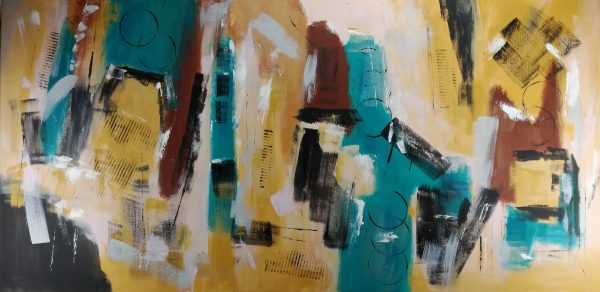 quadro astratto per soggiorno 120x60 - immagine 3