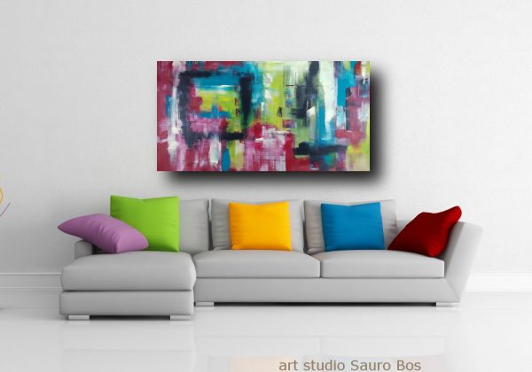 dipinto astratto su tela grandi 120x60 - immagine 4