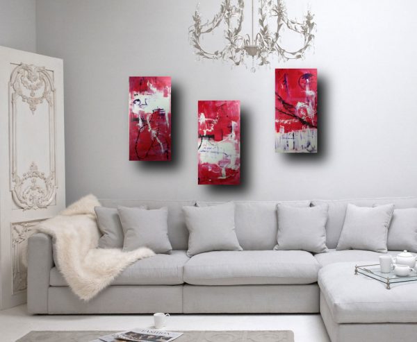 quadro trittico  per arredamento moderno 3 tele 100x50 - immagine 5