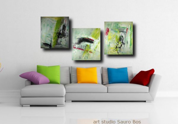 quadro trittico  per arredamento moderno 3 tele 70x80 - immagine 2