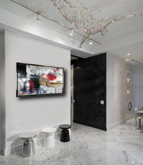 dipinto su tela con cornice  120x70 per soggiorno - immagine 3