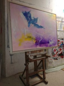 quadro astratto su tela con cornice 225x300 - quadro con cornice-c410