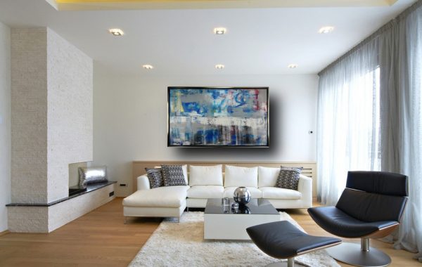 dipinto su tela blu con cornice  120x70 per soggiorno - immagine 5