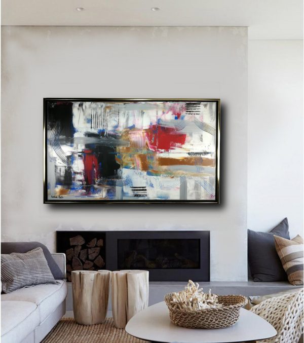 dipinto su tela con cornice  120x70 per soggiorno - immagine 2