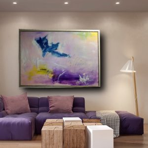 quadro.con .cornice c410 300x300 - dipinto astratto per soggiorno con cornice oro 120x70