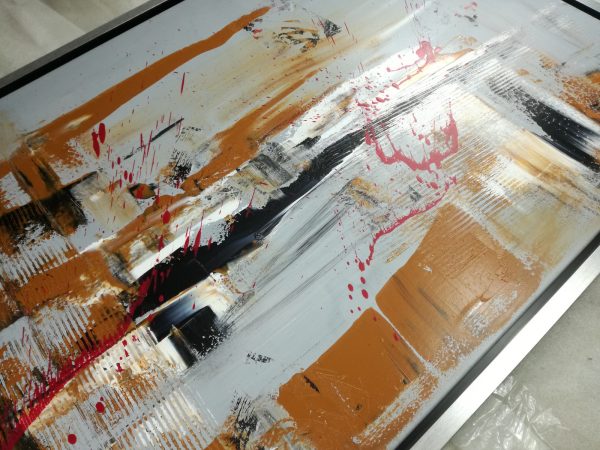 quadro dipinto a mano su tela con cornice argento 120x70 - immagine 6