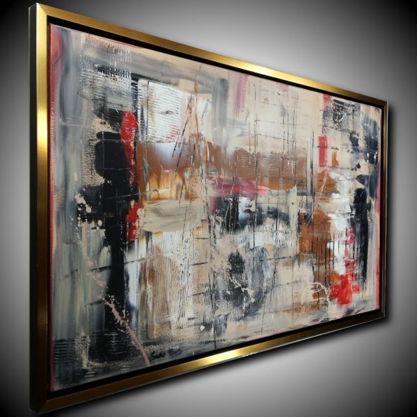 quadro moderno con cornice  oro 120x70 - immagine 2