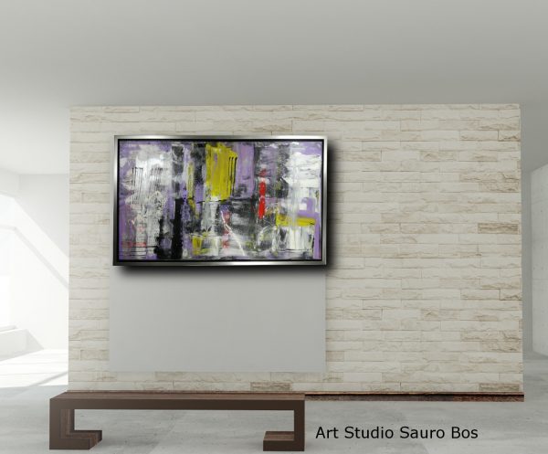 dipinto su tela con cornice argento 120x70 - immagine 4