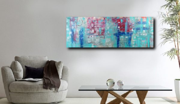 dipinto a mano astratto 180x65 - immagine 4