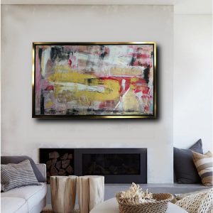 quadro-su-tela-astratto-con-cornice-oro-c446