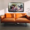dipinto 120x70 astratto per soggiorno con cornice oro - immagine 4