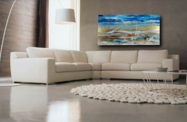 dipinto a mano per soggiorno grandi dimensioni 180x90 - immagine 5