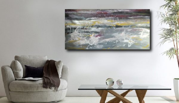 dipinto a mano per soggiorno grandi dimensioni 180x90x4 cm - immagine 4