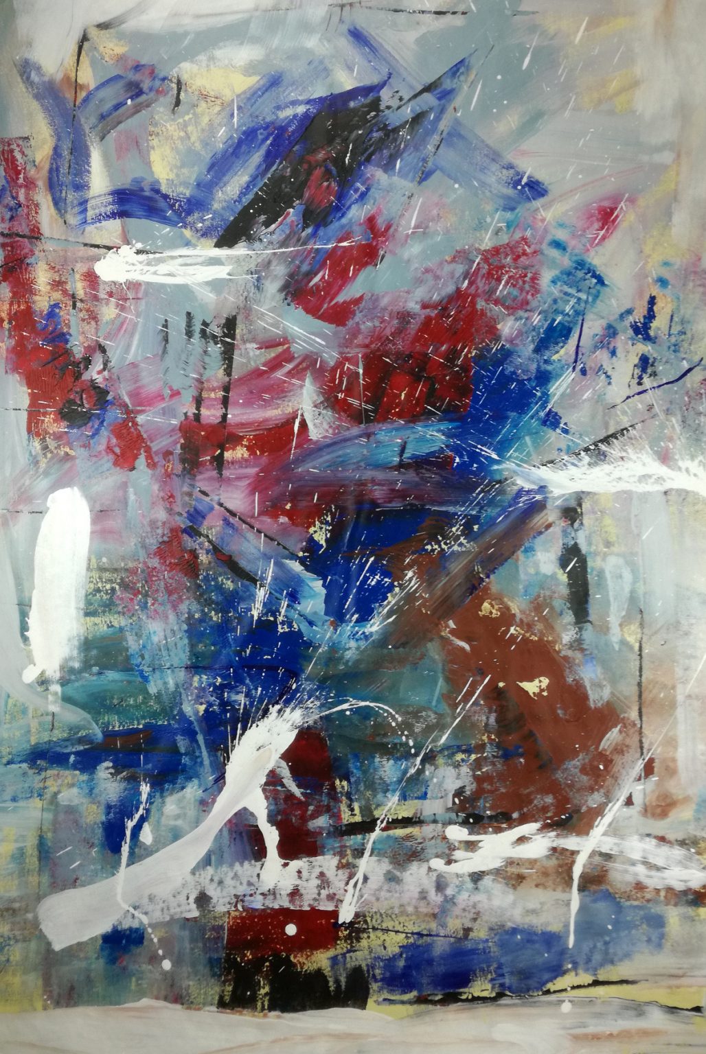 Quadro Su Tela Astratto Visario 4205 - 3 Pezzi, 150x50 Cm - Stampa Fine Art