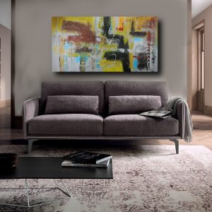 quadro grande dimensioni su tela c514 300x300 - abstract painting for living room with gold frame 120x70