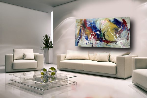 dipinto a mano grande per soggiorno dimensioni 180x90x4-1 - immagine 4