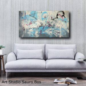 quadro grandi dimensioni astratto c517 300x300 - dipinto su tela 120x60 per soggiorno con cornice oro
