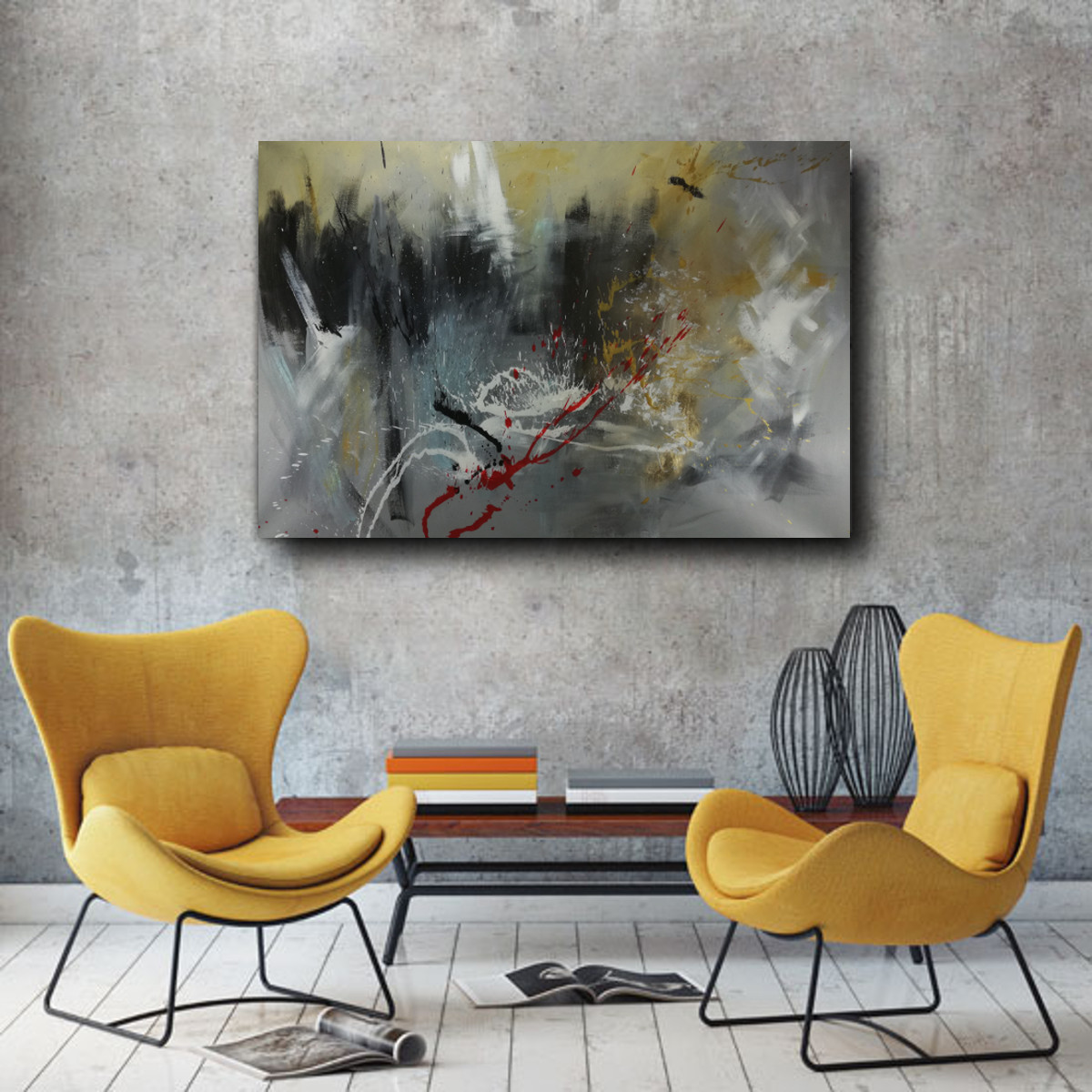 HEHGVCF Set Di 3 Poster Su Tela Astratta Foresta Oro E Verde: Quadri Moderni Senza Cornice 40x60 Cm, Stampe Botaniche Per Soggiorno E Camera Da Letto