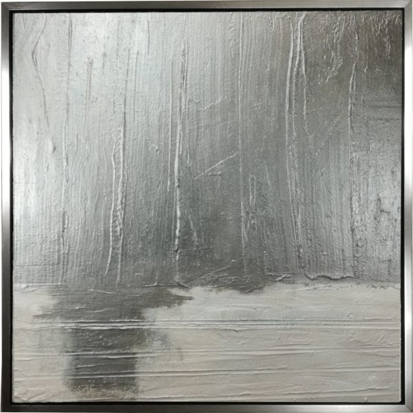 quadro su tela astratto materico  100x100 con cornice - immagine 2