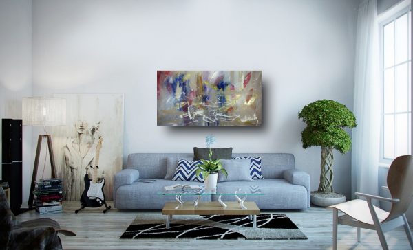 grande dipinto su tela 150x80 per salotto - immagine 5