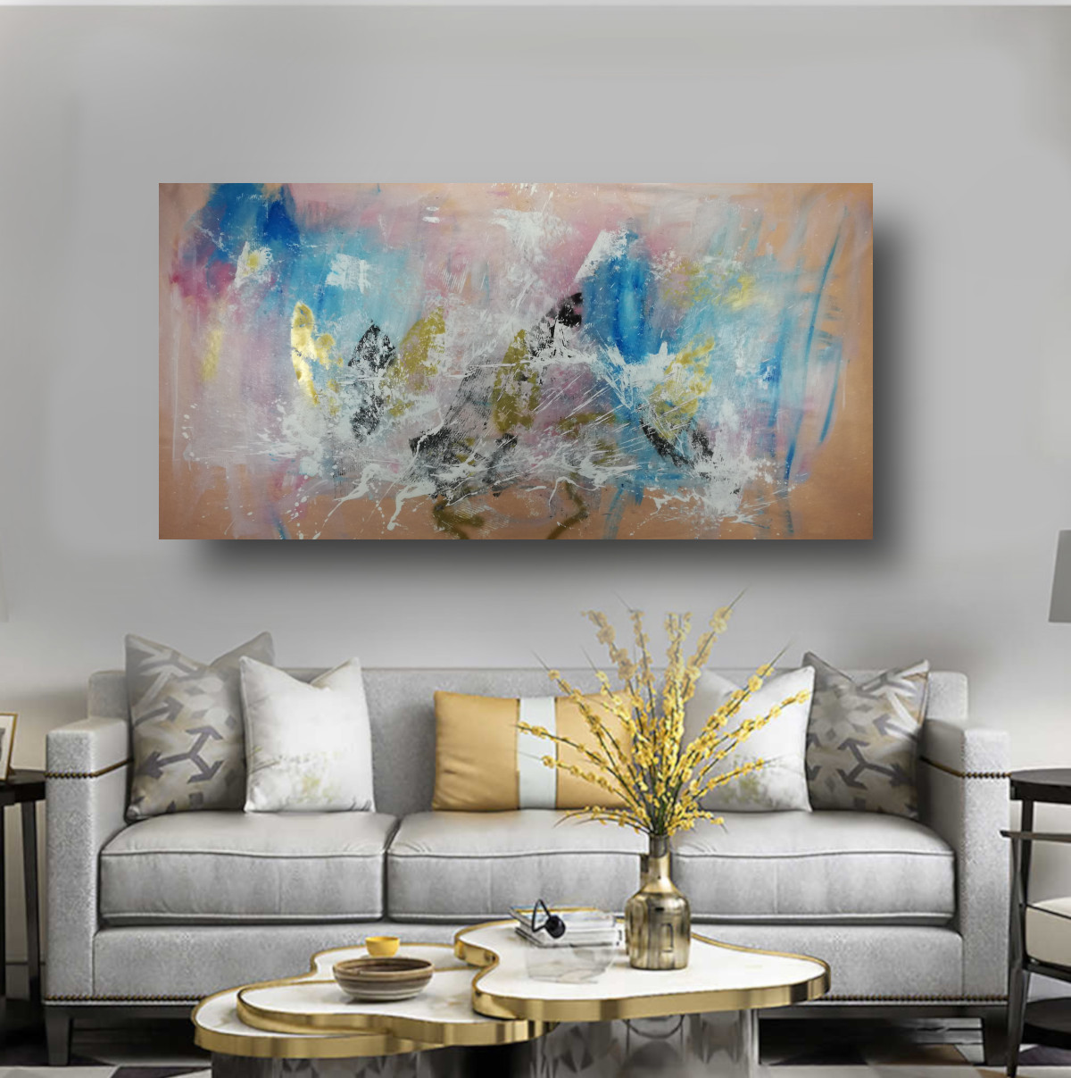 handmade abstract paintings 200x100 xxl 