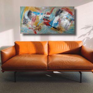 dipinto astratto su tela moderno c594 300x300 - dipinto a mano per soggiorno 100x65 -c703