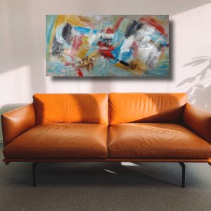 dipinto astratto su tela moderno c594 300x300 - dipinto su tela con cornice  oro 120x70